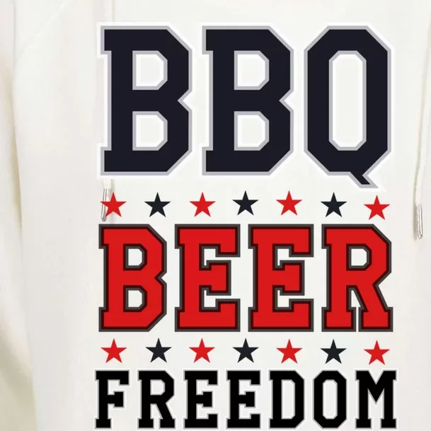 Bbq Beer Freedom American Ing Barbecuing Top July 4th Gift Womens Funnel Neck Pullover Hood