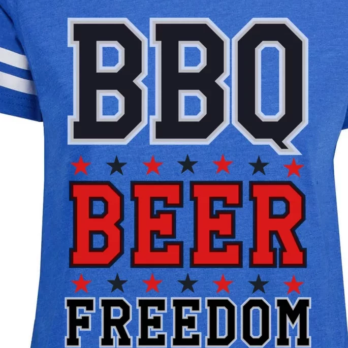 Bbq Beer Freedom American Ing Barbecuing Top July 4th Gift Enza Ladies Jersey Football T-Shirt