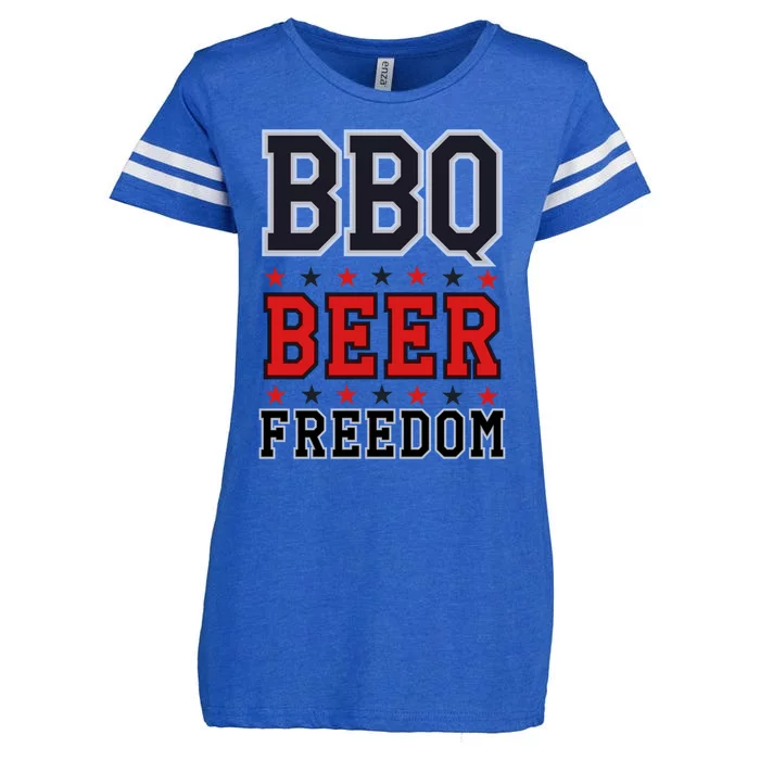 Bbq Beer Freedom American Ing Barbecuing Top July 4th Gift Enza Ladies Jersey Football T-Shirt