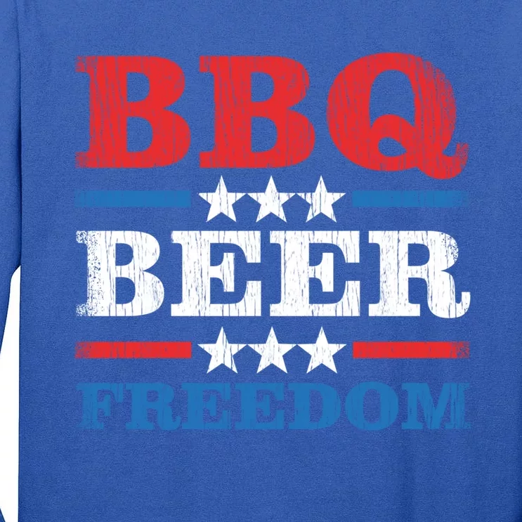 Bbq Beer Freedom Usa Party Gift Great Gift Tall Long Sleeve T-Shirt