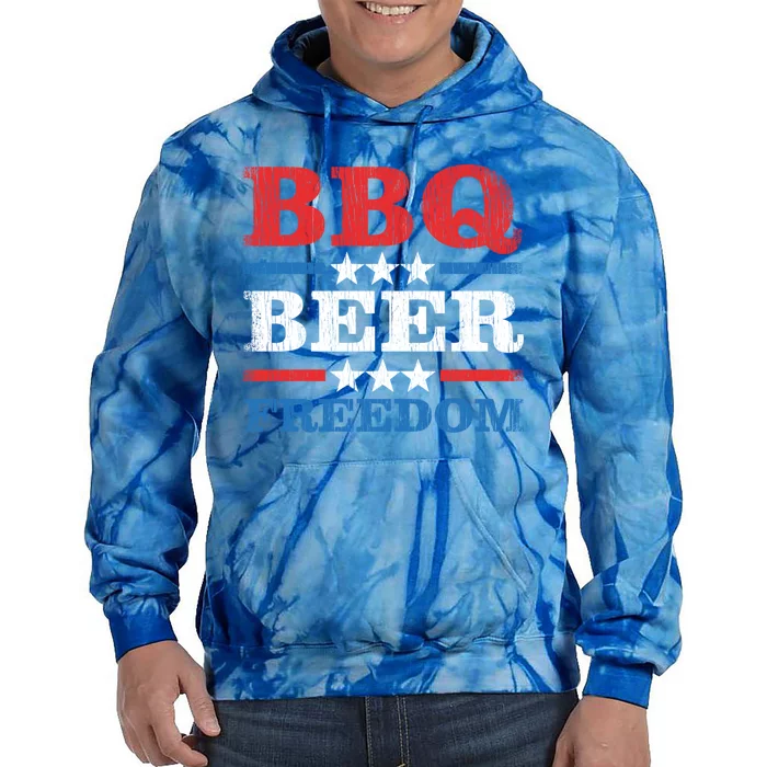 Bbq Beer Freedom Usa Party Gift Great Gift Tie Dye Hoodie