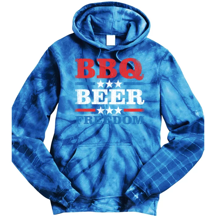 Bbq Beer Freedom Usa Party Gift Great Gift Tie Dye Hoodie