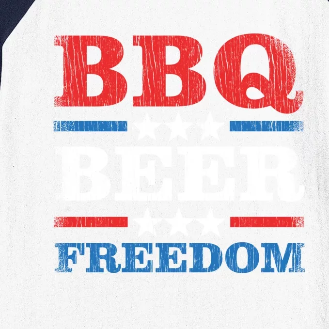 Bbq Beer Freedom Usa Party Gift Great Gift Baseball Sleeve Shirt