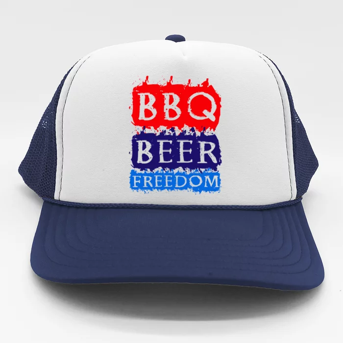 Bbq Beer Freedom For All Americans Gift Trucker Hat