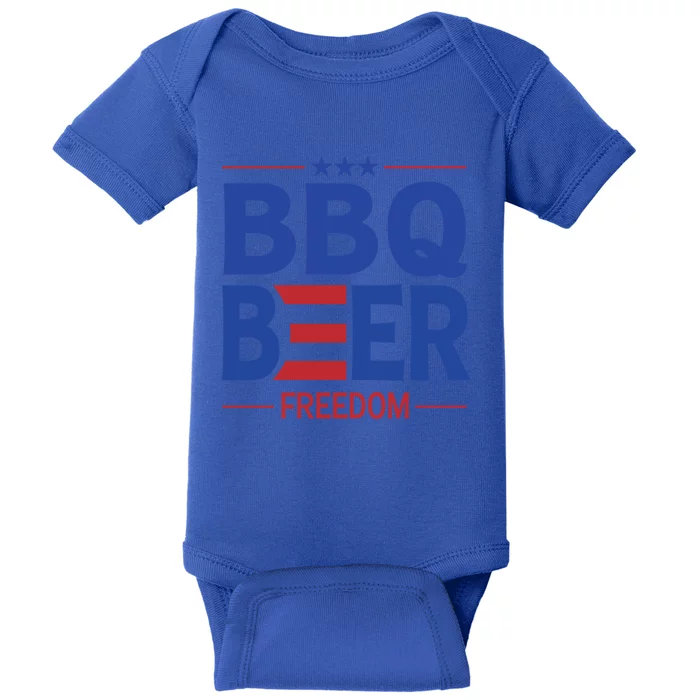 Bbq Beer Freedom Funny America 2020 Proud American Gift Baby Bodysuit