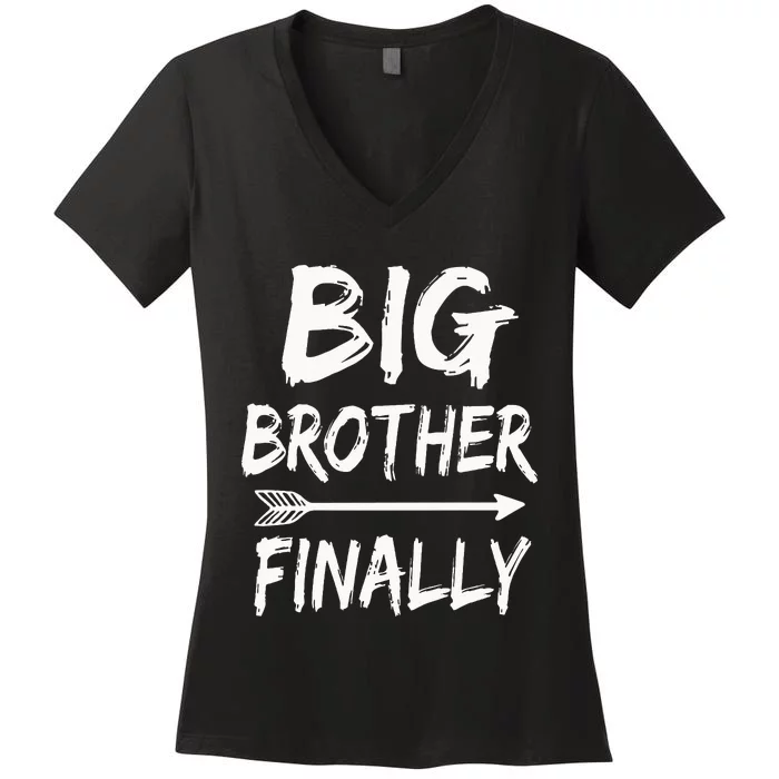 Big Brother Finally Novelty Older Brothers Women's V-Neck T-Shirt