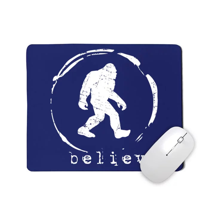 Believe Bigfoot Facts Silhouette Funny Sasquatch Mousepad