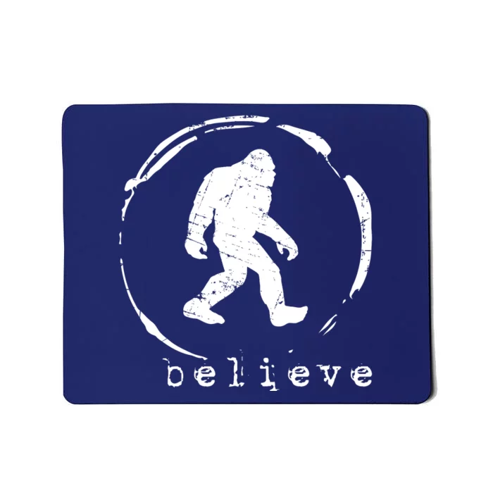 Believe Bigfoot Facts Silhouette Funny Sasquatch Mousepad