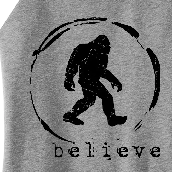 Believe Bigfoot Facts Silhouette Funny Sasquatch Women’s Perfect Tri Rocker Tank