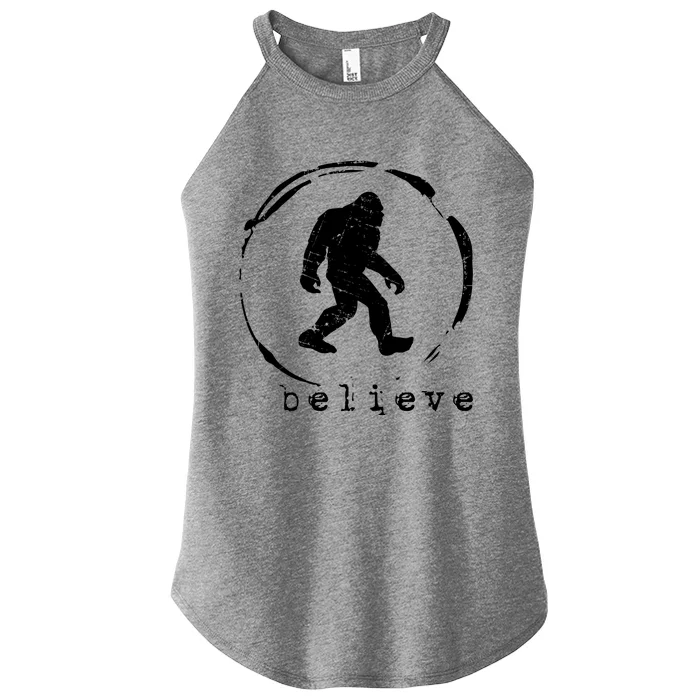 Believe Bigfoot Facts Silhouette Funny Sasquatch Women’s Perfect Tri Rocker Tank