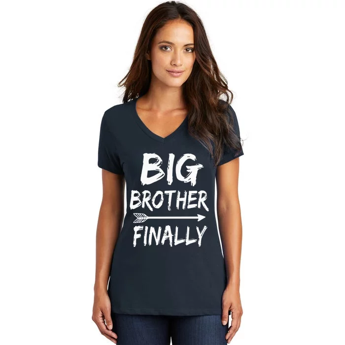 Big Brother Finally Novelty Older Brothers Women's V-Neck T-Shirt