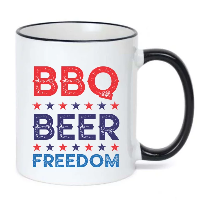 Bbq Beer Freedom Funny America Usa Party 4th Of July Summer Gift Black Color Changing Mug