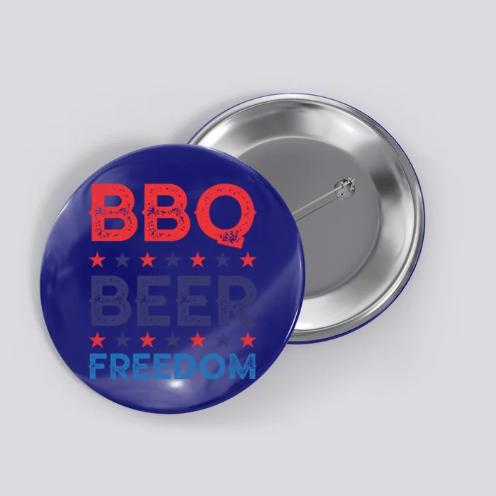 Bbq Beer Freedom Funny America Usa Party 4th Of July Summer Gift Button