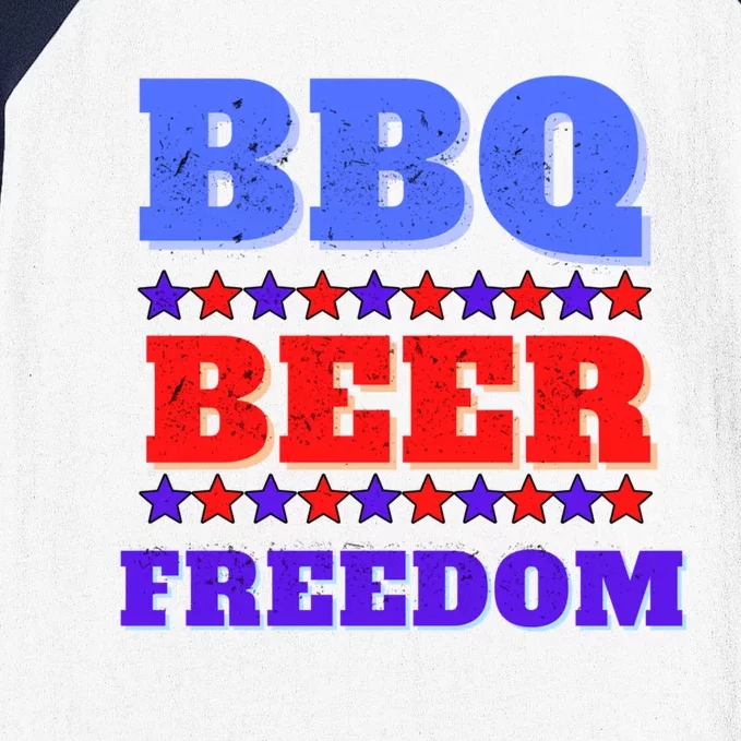 Bbq Beer Freedom For American Usa Party Great Gift Baseball Sleeve Shirt