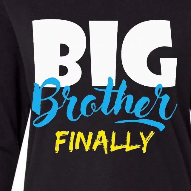 Big Brother Finally Pregnancy Announcement Baby Shower Womens Cotton Relaxed Long Sleeve T-Shirt