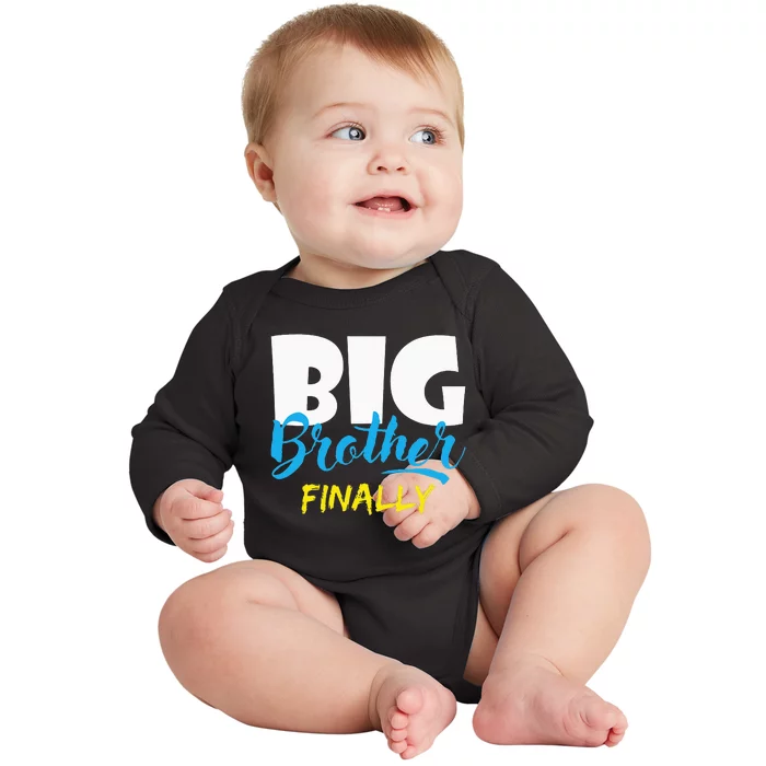 Big Brother Finally Pregnancy Announcement Baby Shower Baby Long Sleeve Bodysuit