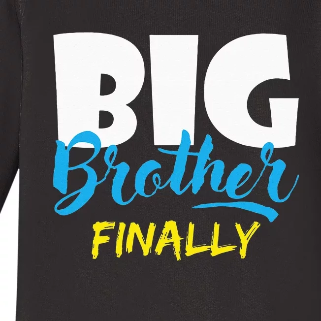 Big Brother Finally Pregnancy Announcement Baby Shower Baby Long Sleeve Bodysuit