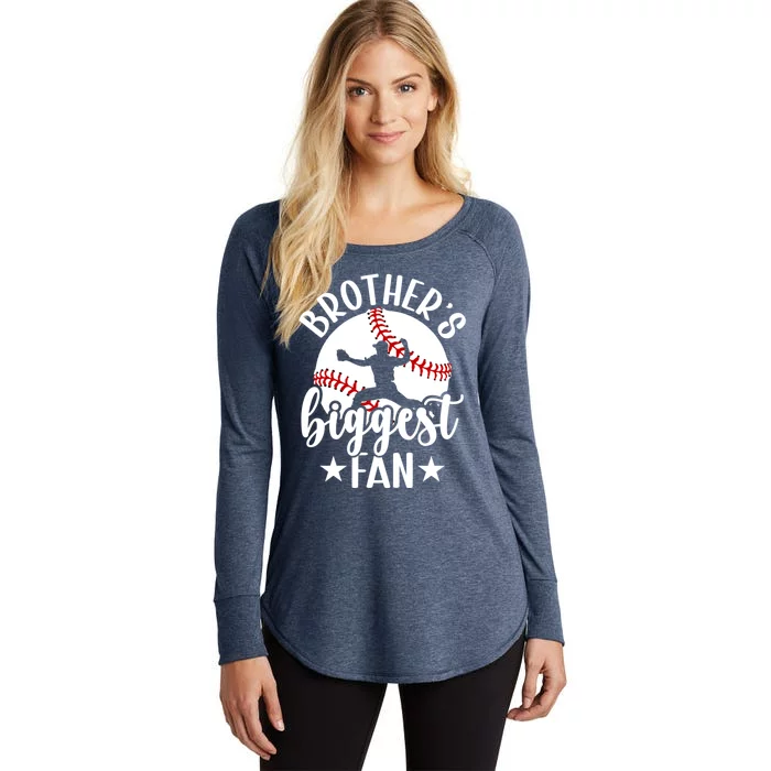 BrotherS Biggest Fan Baseball Brother Of A Baseball Player Great Gift Women's Perfect Tri Tunic Long Sleeve Shirt