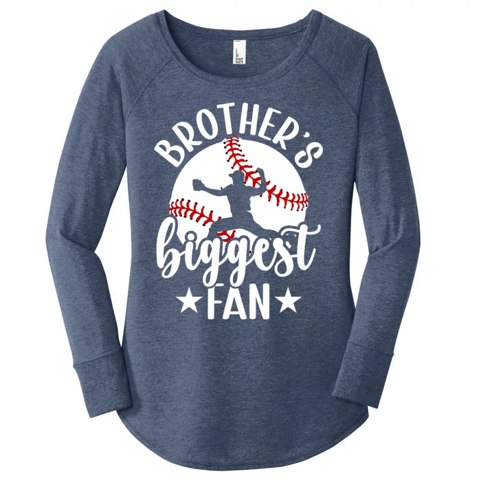 BrotherS Biggest Fan Baseball Brother Of A Baseball Player Great Gift Women's Perfect Tri Tunic Long Sleeve Shirt