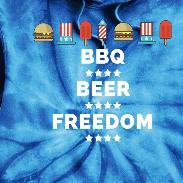 Bbq Beer Freedom Gift Tie Dye Hoodie