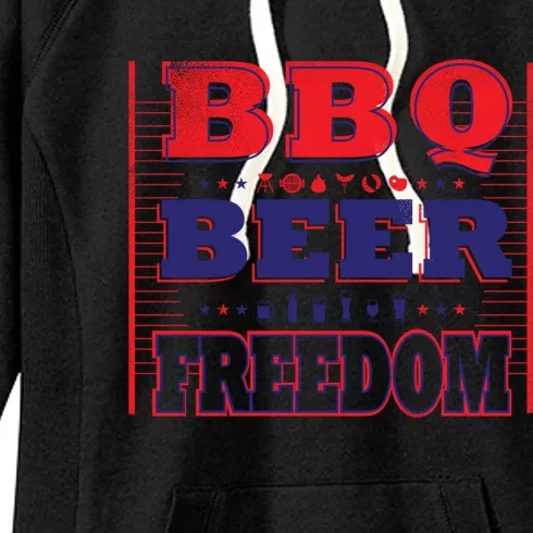 Bbq Beer Freedom Gift Women's Fleece Hoodie