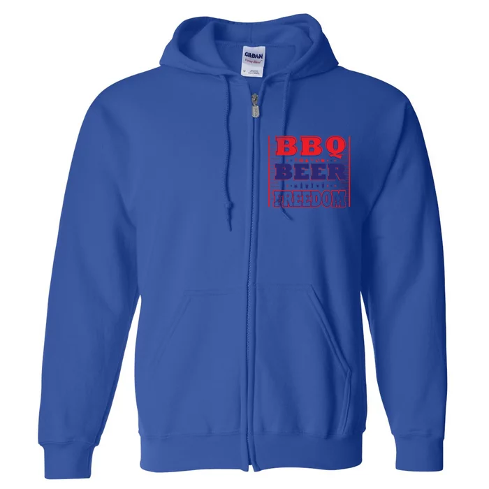 Bbq Beer Freedom Gift Full Zip Hoodie