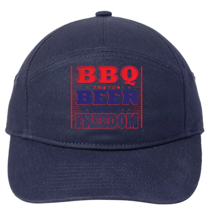 Bbq Beer Freedom Gift 7-Panel Snapback Hat