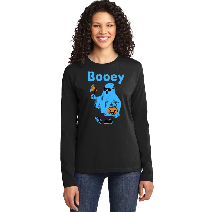 Booey Blue Funny Halloween Ladies Long Sleeve Shirt