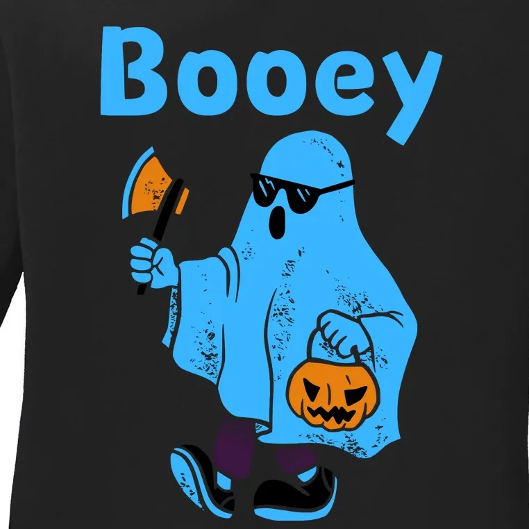 Booey Blue Funny Halloween Ladies Long Sleeve Shirt