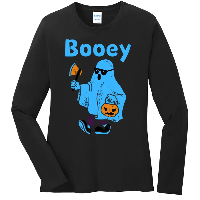 Booey Blue Funny Halloween Ladies Long Sleeve Shirt