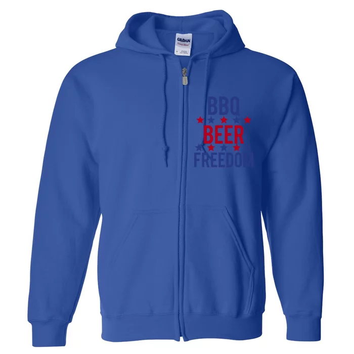 Bbq Beer Freedom Gift Full Zip Hoodie