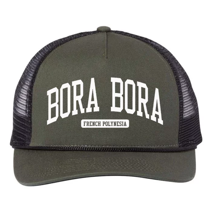 Bora Bora French Polynesia College University Style Retro Rope Trucker Hat Cap