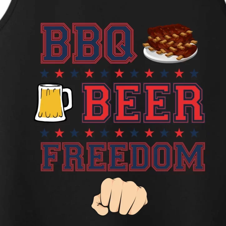 Bbq Beer Freedom Grilling Dad Uncle Trucker Funny Gift Cute Gift Performance Tank