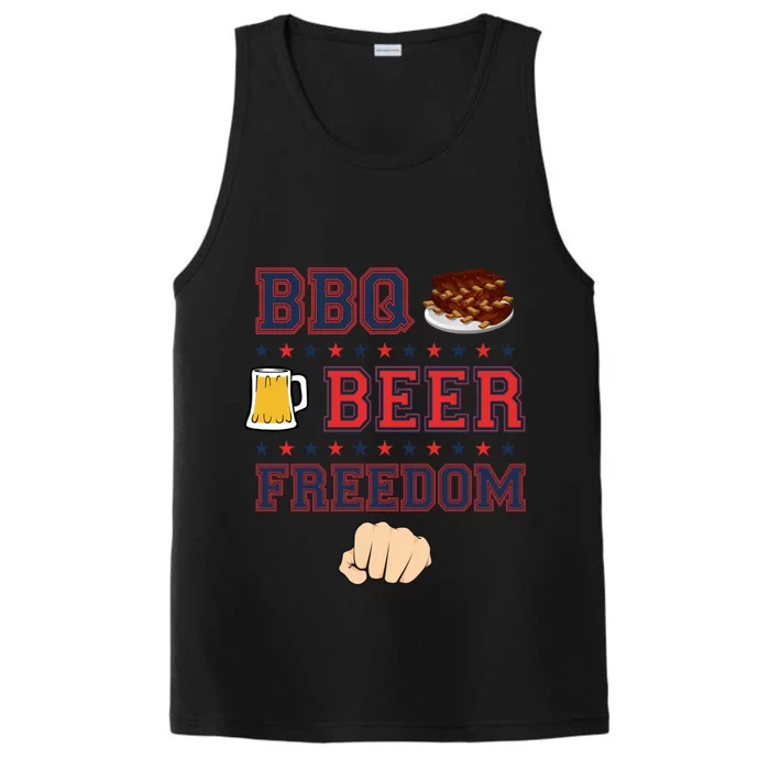 Bbq Beer Freedom Grilling Dad Uncle Trucker Funny Gift Cute Gift Performance Tank