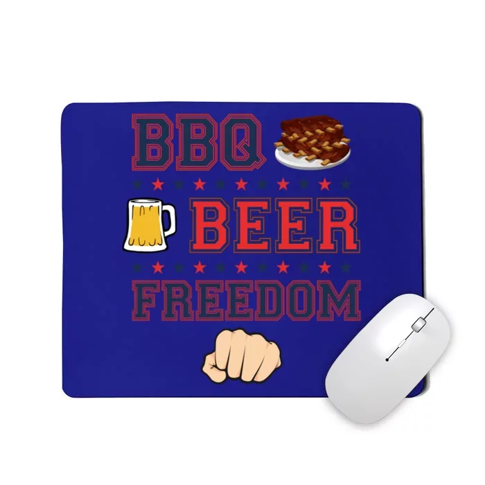 Bbq Beer Freedom Grilling Dad Uncle Trucker Funny Gift Cute Gift Mousepad