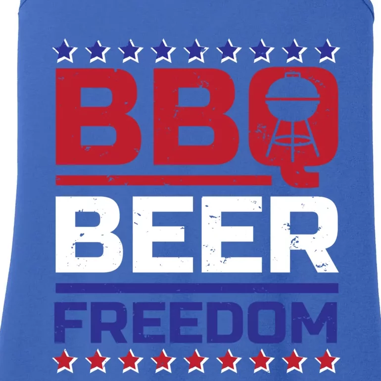 Bbq Beer Freedom Grilling Alcohol Gift Funny Gift Ladies Essential Tank