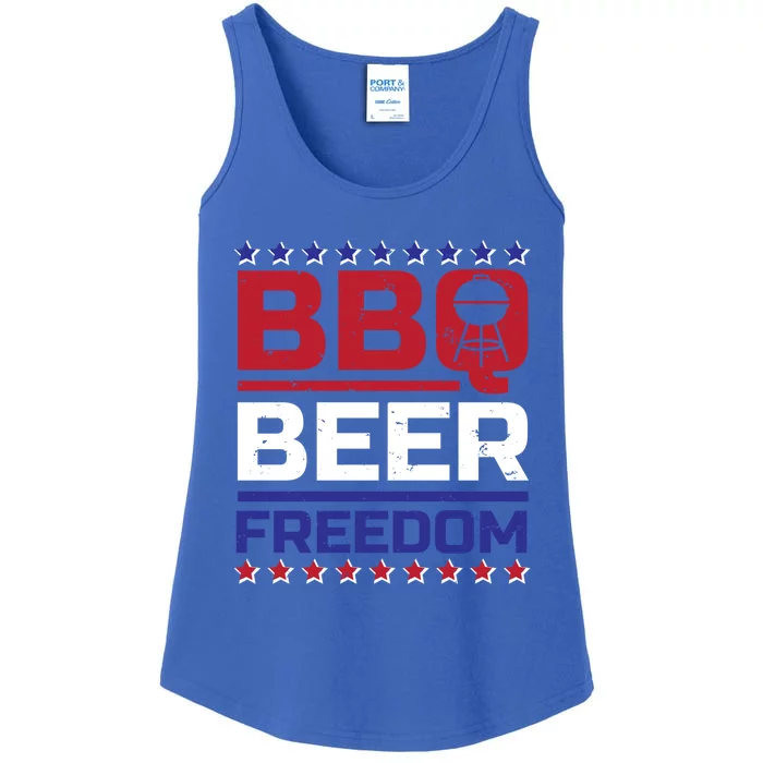 Bbq Beer Freedom Grilling Alcohol Gift Funny Gift Ladies Essential Tank