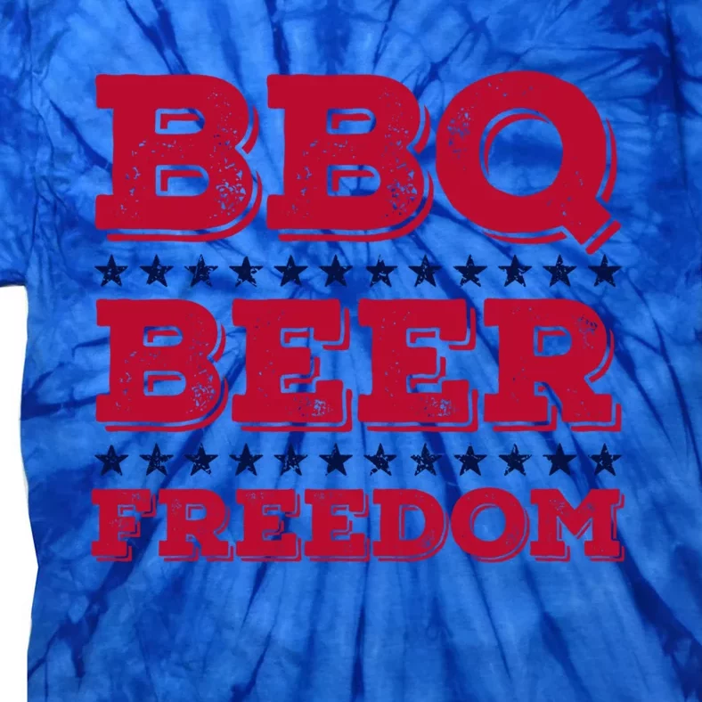 Bbq Beer Freedom Usa Red White And Blue Patriotic Gift Tie-Dye T-Shirt