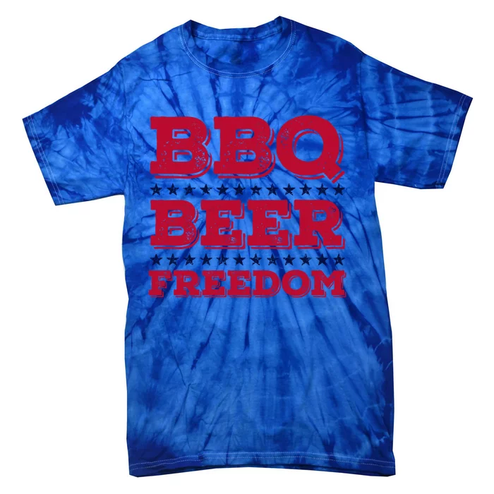 Bbq Beer Freedom Usa Red White And Blue Patriotic Gift Tie-Dye T-Shirt