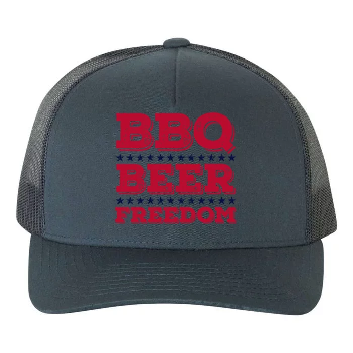 Bbq Beer Freedom Usa Red White And Blue Patriotic Gift Yupoong Adult 5-Panel Trucker Hat