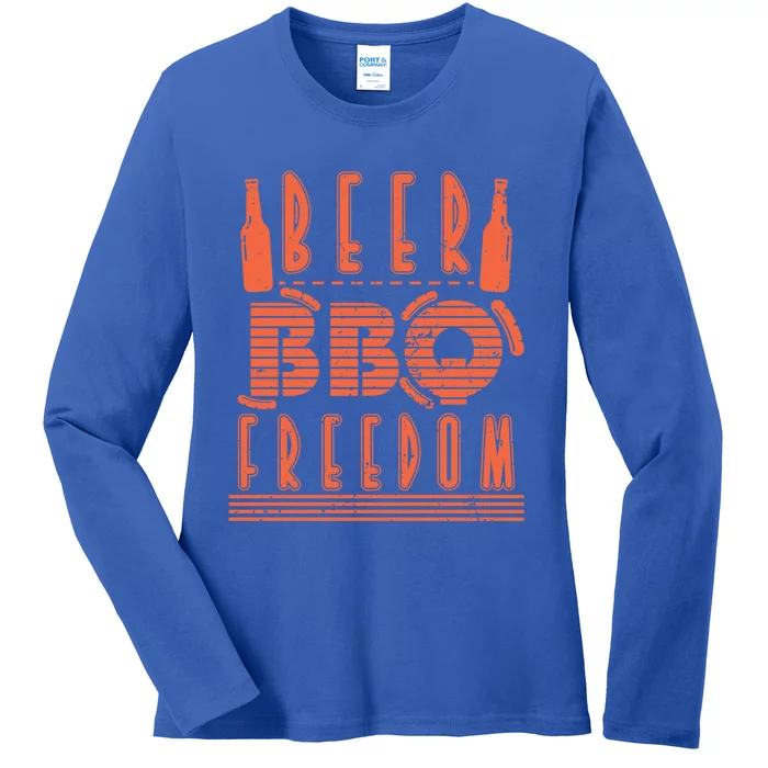 Beer Bbq Freedom Cool Gift Ladies Long Sleeve Shirt