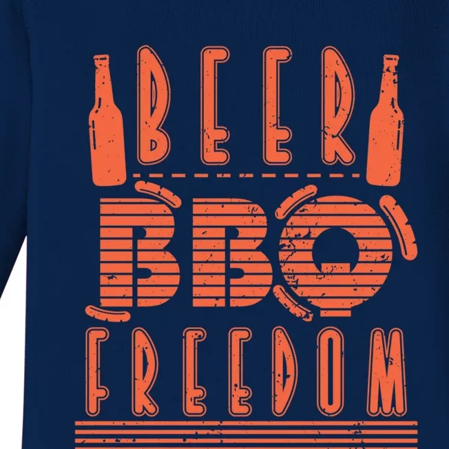 Beer Bbq Freedom Cool Gift Baby Long Sleeve Bodysuit