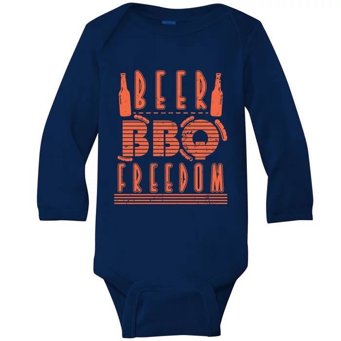 Beer Bbq Freedom Cool Gift Baby Long Sleeve Bodysuit