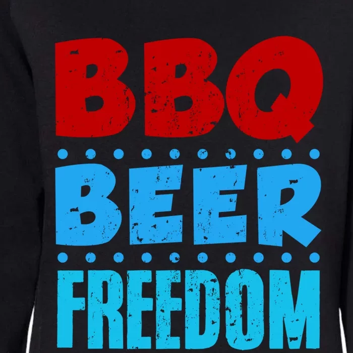 Bbq Beer Freedom Independence Day 4th Of July Party Gift Womens California Wash Sweatshirt