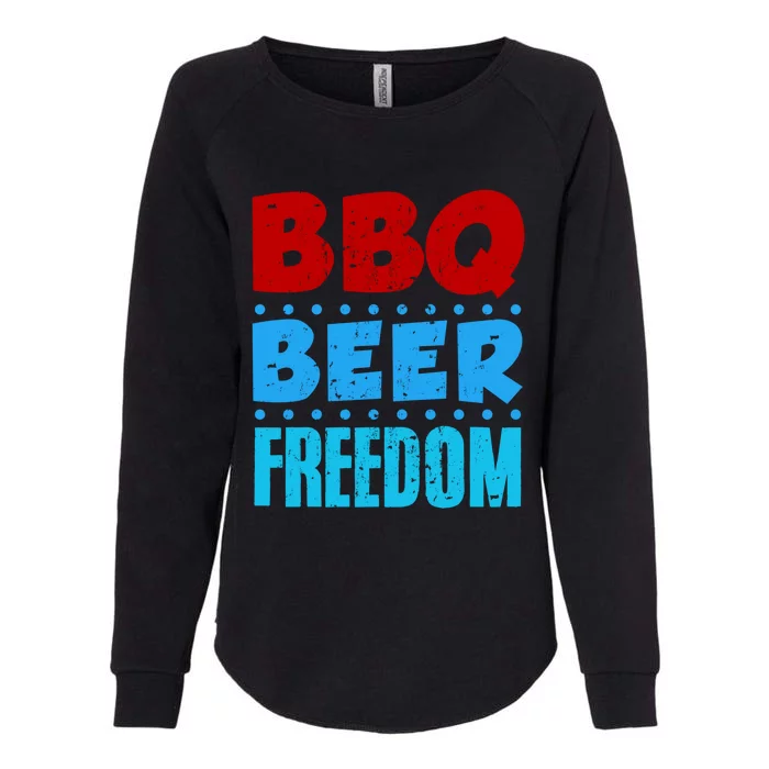 Bbq Beer Freedom Independence Day 4th Of July Party Gift Womens California Wash Sweatshirt