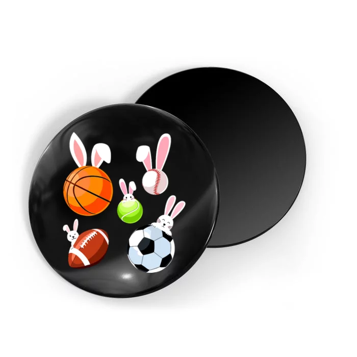 Basketball Baseball Football Soccer Sports Easter Bunny Magnet