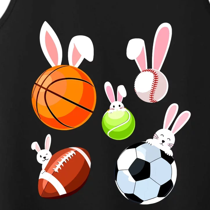 Basketball Baseball Football Soccer Sports Easter Bunny Performance Tank