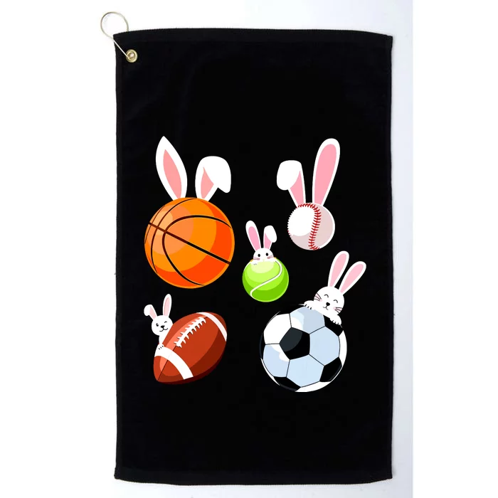 Basketball Baseball Football Soccer Sports Easter Bunny Platinum Collection Golf Towel