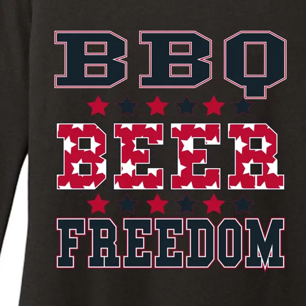 Bbq Beer Freedom Patriotic July Fourth Political Redneck Cute Gift Womens CVC Long Sleeve Shirt