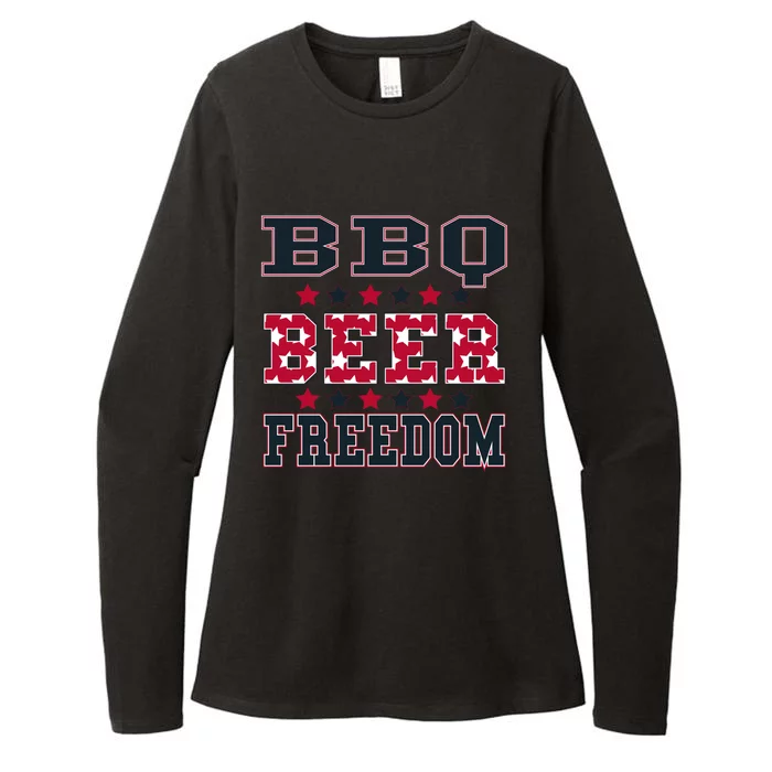 Bbq Beer Freedom Patriotic July Fourth Political Redneck Cute Gift Womens CVC Long Sleeve Shirt